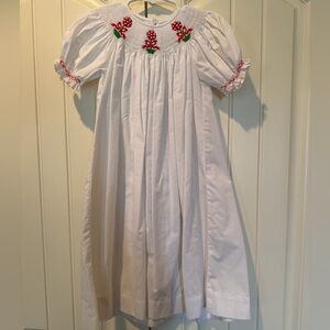 Remember Nyugen White Smocked Bishop Dress READ